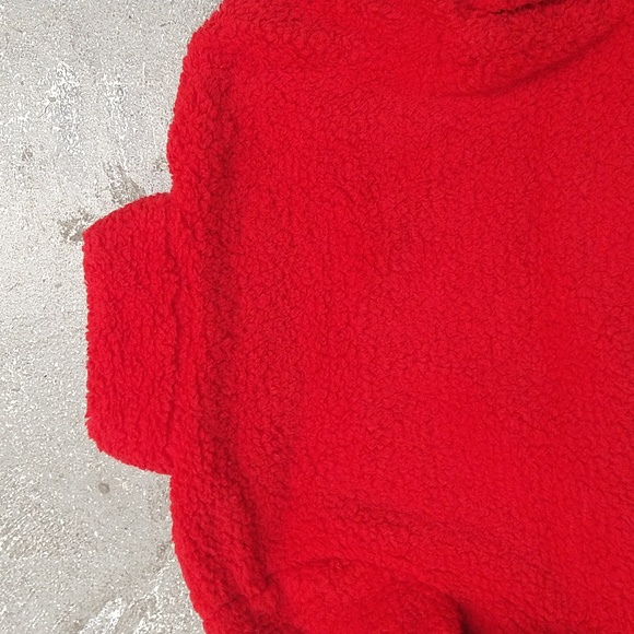 NEW! Women's Wondershop Faux Shearling Matching Family Half Zip Pullover, Red - Picture 9 of 14